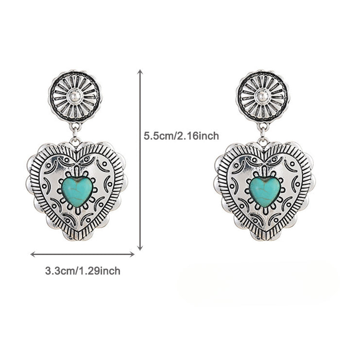 Wholesale Valentine's Day Love Heart Earrings Vintage Alloy Earrings JDC-ES-KenJie001