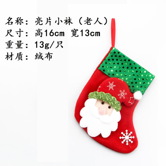 Wholesale Christmas Stockings Christmas Gift Bag Christmas Small Stockings Pendant Christmas Tree Hanging Ornament Bag