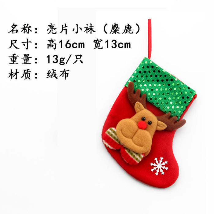 Wholesale Christmas Stockings Christmas Gift Bag Christmas Small Stockings Pendant Christmas Tree Hanging Ornament Bag