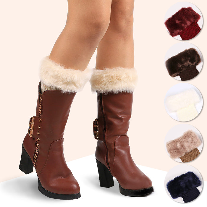 Wholesale Knitted Fur Leg Covers Cotton Socks JDC-SK-XQ041