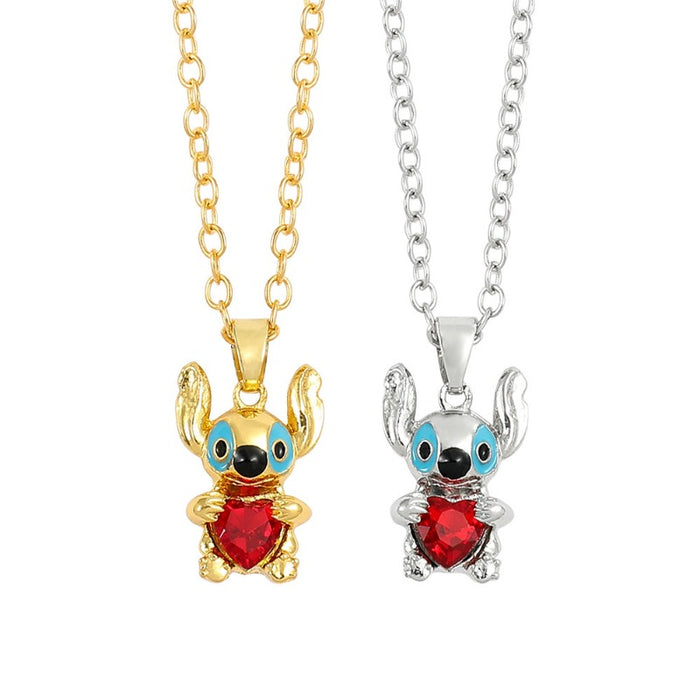 Wholesale Cartoon Cute Love Heart Zinc Alloy Necklace JDC-NE-ShaoH016