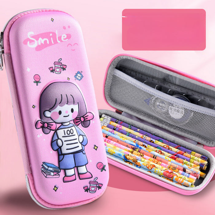 Wholesale 3D Children Cartoon Large Capacity Leather Pencil Case JDC-PC-QQBB004