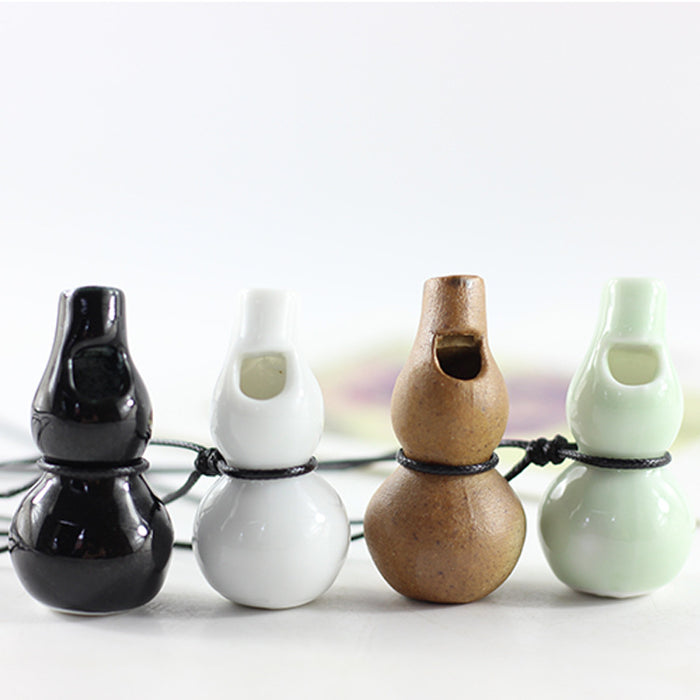 Wholesale Hulu whistle three-dimensional small whistle necklace small pendant ceramic whistle sweater chain necklace pendant