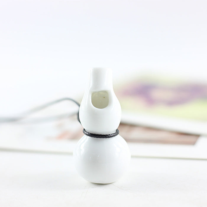 Wholesale Hulu whistle three-dimensional small whistle necklace small pendant ceramic whistle sweater chain necklace pendant
