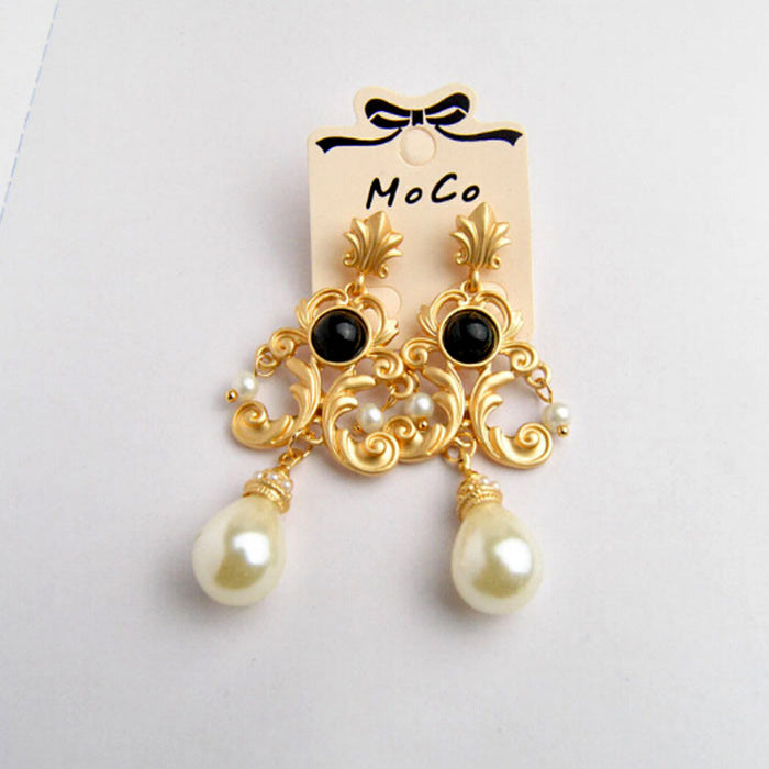 Wholesale Palace Pearl Earrings Vintage Baroque JDC-ES-PREMNT001