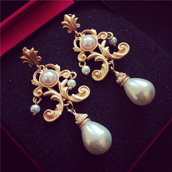 Pendientes de perlas de palacio al por mayor Barroque JDC-ES-Premnt001