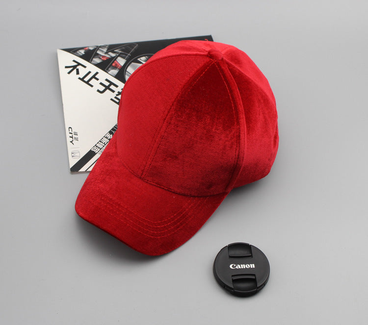 Wholesale Street shooting baseball cap outdoor men's and women's new gold velvet baseball cap