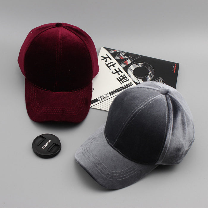 Wholesale Street shooting baseball cap outdoor men's and women's new gold velvet baseball cap