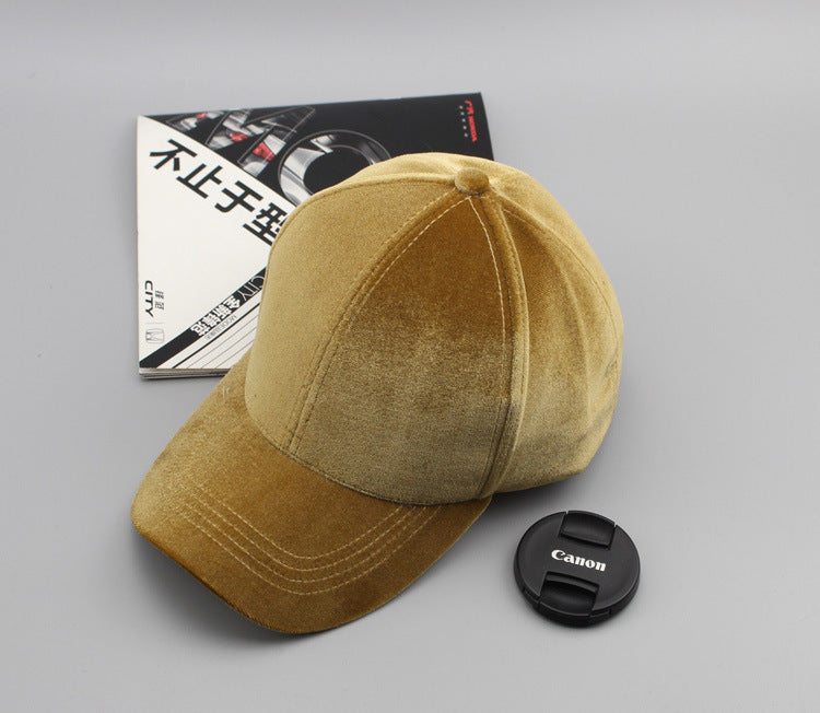 Wholesale Street shooting baseball cap outdoor men's and women's new gold velvet baseball cap