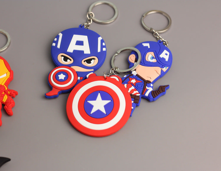 Wholesale   double-sided soft rubber keychain Cartoon keychain   luggage pendant