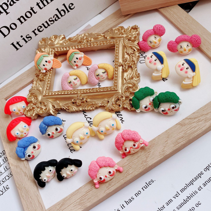 Wholesale alloy funny cute animation earrings JDC-ES-CST003