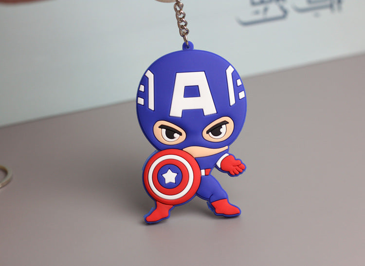 Wholesale   double-sided soft rubber keychain Cartoon keychain   luggage pendant