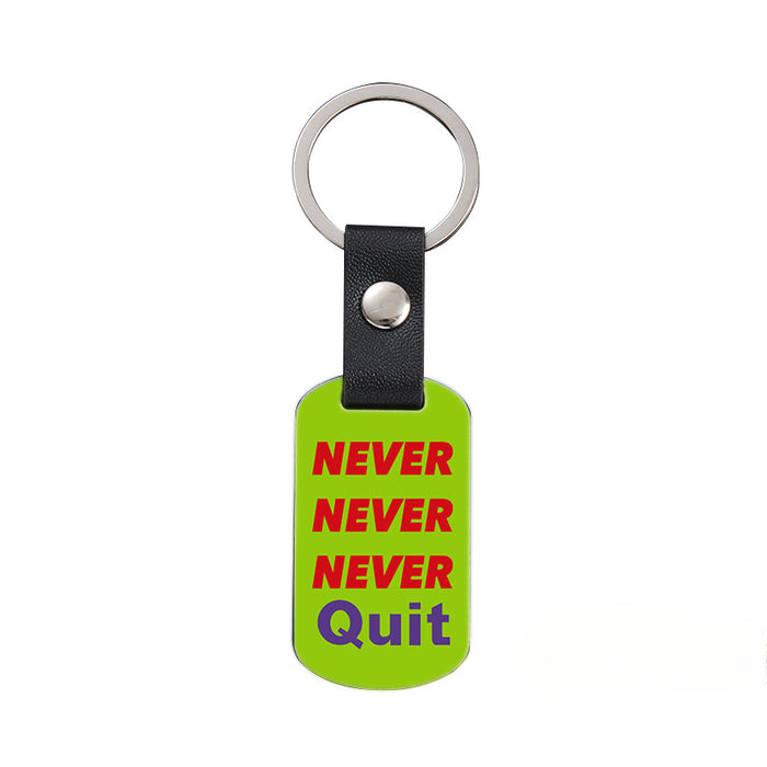 Wholesale Inspirational Positive Color Printing Leather Buckle Metal Keychains JDC-KC-GangGu052