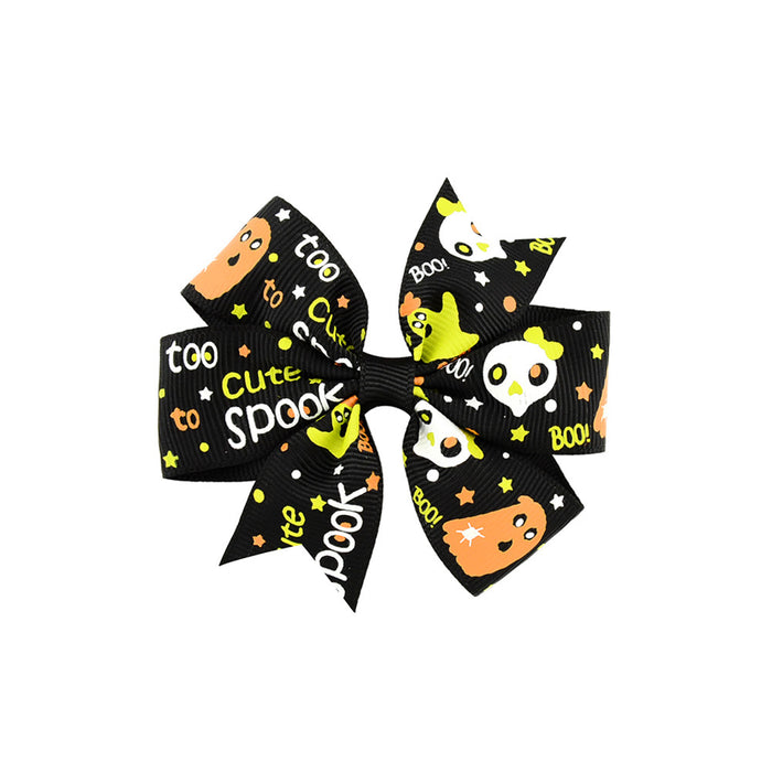 Wholesale Halloween Polyester Fabric Bow Hair Clip Set JDC-HC-Xiane021