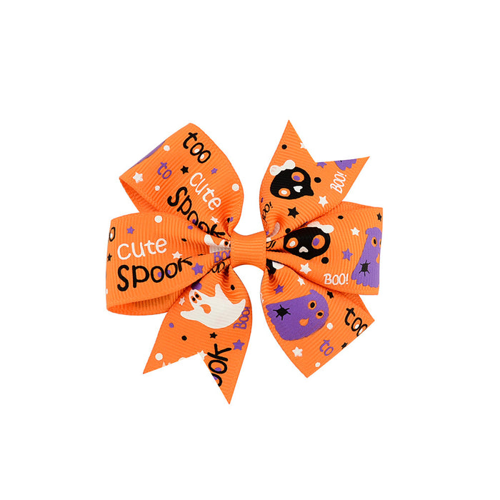 Wholesale Halloween Polyester Fabric Bow Hair Clip Set JDC-HC-Xiane021