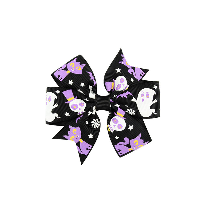 Wholesale Halloween Polyester Fabric Bow Hair Clip Set JDC-HC-Xiane021