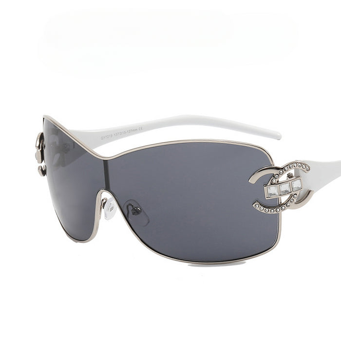 Wholesale Diamond PC One-piece Large Frame Sunglasses JDC-SG-KD216