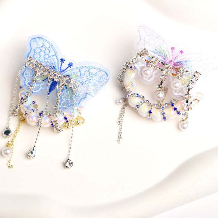 Wholesale Embroidered Butterfly Tassels with Love Plastic Beads JDC-BDS-NYX002