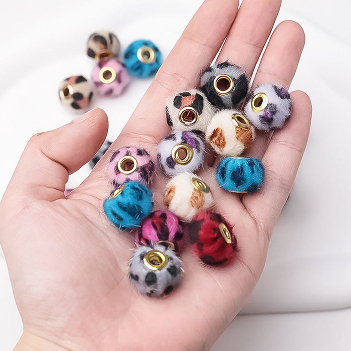 Wholesale 500PCS DIY Fur Ball Imitation Rabbit Fur Fabric Straight Hole Beads JDC-BDS-KaiMo008
