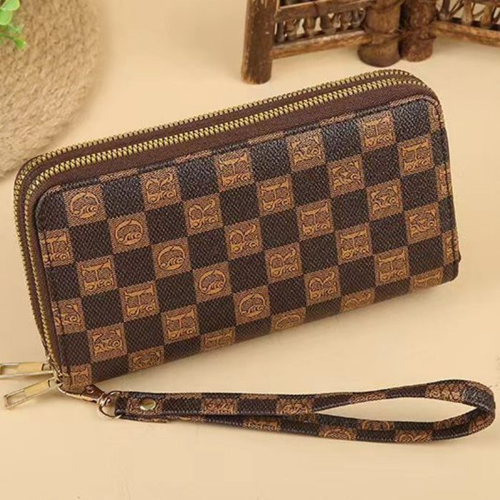 Wholesale Large Capacity Double Zipper PU Wallet JDC-WT-HNG004