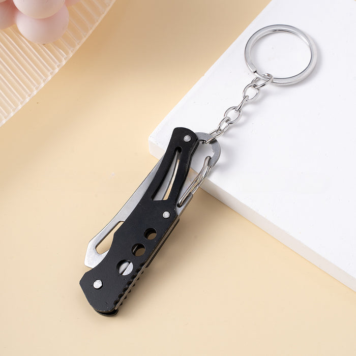 Wholesale Stainless Steel Portable Carry-On EDC Folding Knife Keychain JDC-KC-ZY050