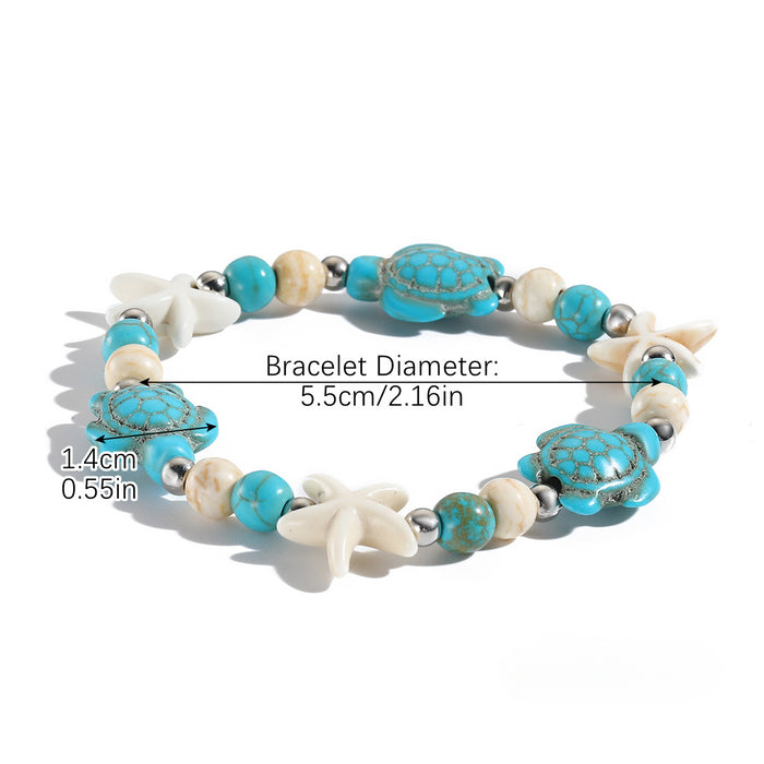 Wholesale Bohemian Hand-woven Knotted Shell Starfish Bracelet JDC-BT-ManY003