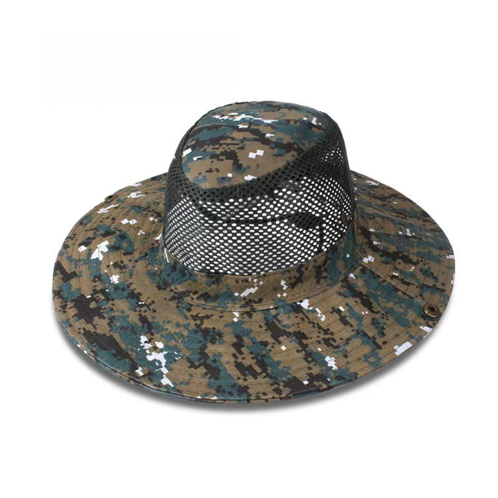 Wholesale Outdoor Camouflage Mesh Hat Round Brim Fishing Hat JDC-FH-DG015