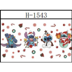 Wholesale Christmas 5PCS 16oz UV Cartoon Printed  Cup Stickers JDC-ST-JieSheng034