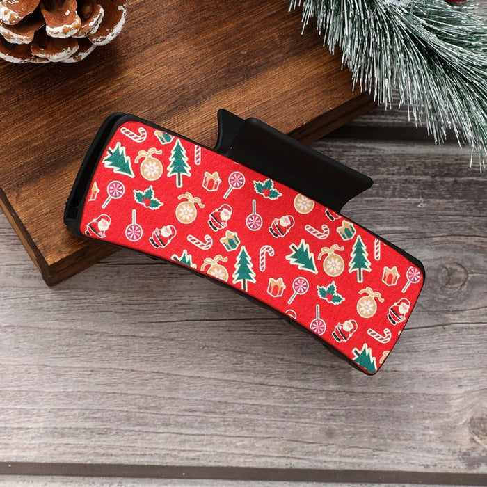 Wholesale Santa Claus Christmas Tree Leather Hair Clip JDC-HC-YiTian003