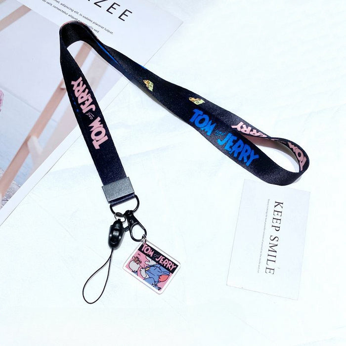 Wholesale Polyester Cartoon Printed Long Hanging Rope Keychain JDC-KC-Gongz057