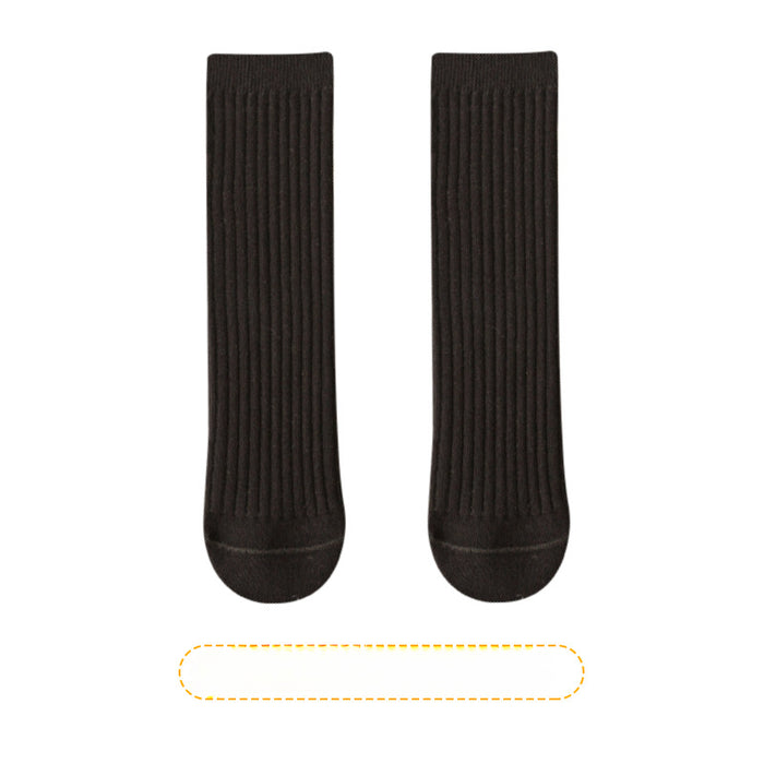 Wholesale of New Double Needle Long Socks for Boys and Girls in Spring and Autumn Solid Color Breathable Cotton Baby Socks for Girls JDC-SK-SL008