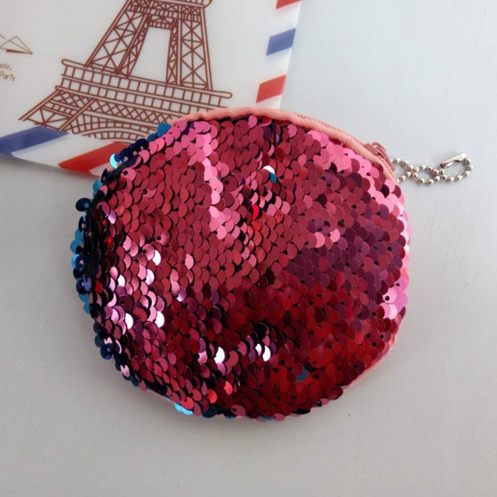 Wholesale Mermaid Sequin Coin Purse Fruit Storage Bag Plush Zipper Earphone Bag Key Bag Sequin Small Wallet JDC-WT-RC001