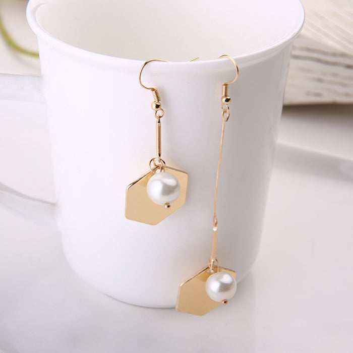 Wholesale Simple Pearl Pendant Earrings JDC-ES-YaXue010