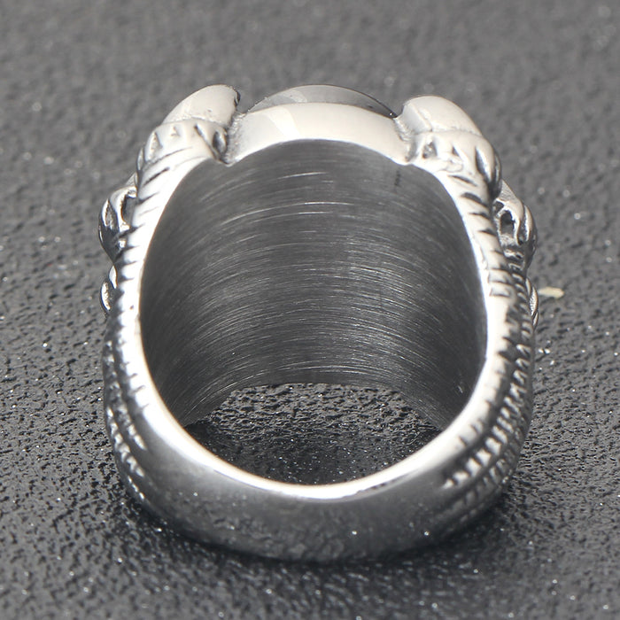 Wholesale Punk  Ghost Claw Fashion Personalized Round Gem Men' s Titanium Steel Ring