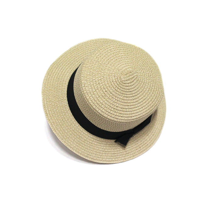 Wholesale Street Vendor Straw Hat Small Chili Pepper Bow Woven Straw Flat Top Hat Beach Hat Women's Summer Sun Hat JDC-SH-TQ001