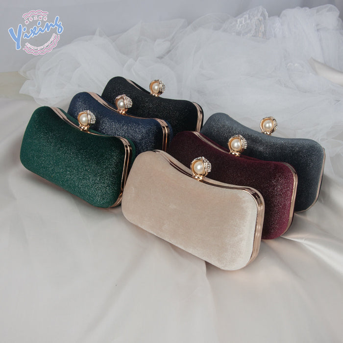 Wholesale Vintage Velvet Gold Stamping Evening Bag Clutch JDC-HB-YiX010