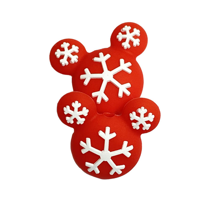 Wholesale 10pcs/20pcs Cartoon Snowflake Silicone Focal Beads (M)JDC-BDS-HongZ004