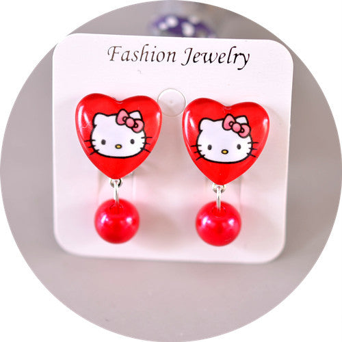 Wholesale children' s  Princess Crystal Pendant Earrings