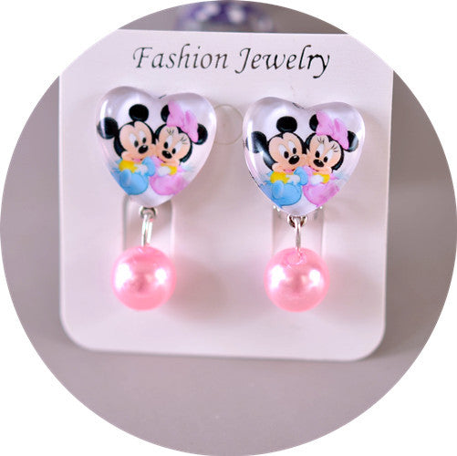 Wholesale children' s  Princess Crystal Pendant Earrings