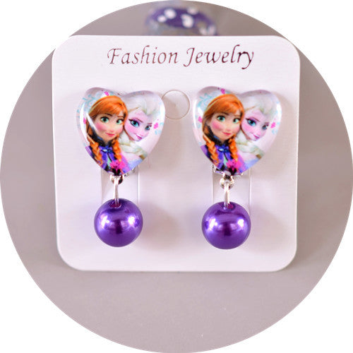 Wholesale children' s  Princess Crystal Pendant Earrings