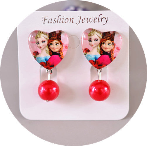 Wholesale children' s  Princess Crystal Pendant Earrings