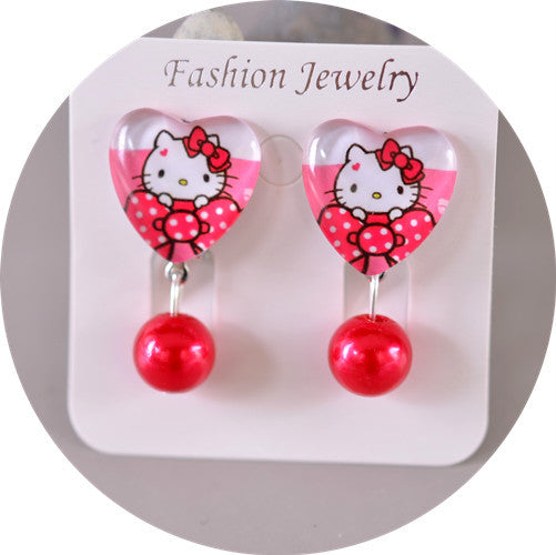 Wholesale children' s  Princess Crystal Pendant Earrings