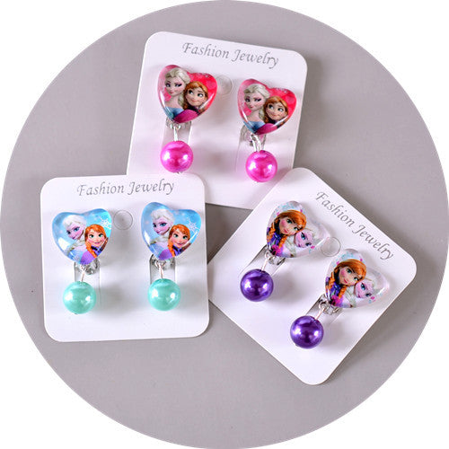 Wholesale children' s  Princess Crystal Pendant Earrings