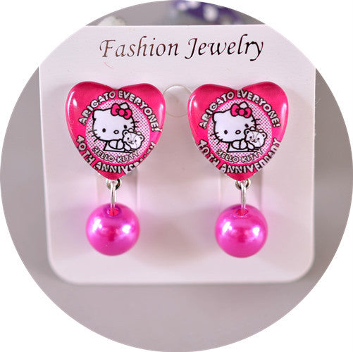 Wholesale children' s  Princess Crystal Pendant Earrings