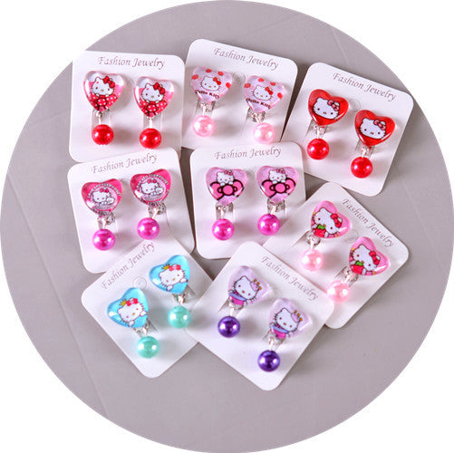 Wholesale children' s  Princess Crystal Pendant Earrings