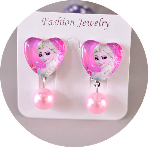 Wholesale children' s  Princess Crystal Pendant Earrings