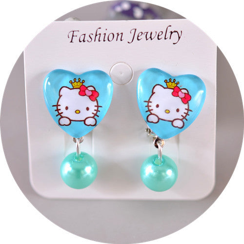 Wholesale children' s  Princess Crystal Pendant Earrings