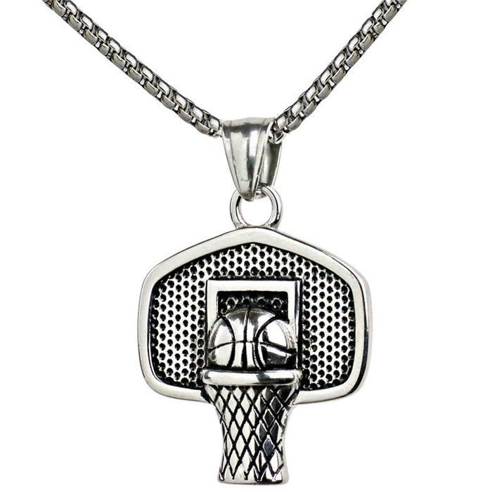 Wholesale Basketball Hoop Stainless Steel Necklace JDC-NE-ChengHan010