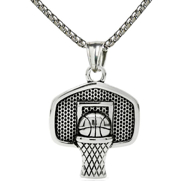 Wholesale Basketball Hoop Stainless Steel Necklace JDC-NE-ChengHan010