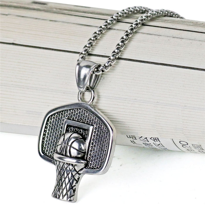 Wholesale Basketball Hoop Stainless Steel Necklace JDC-NE-ChengHan010